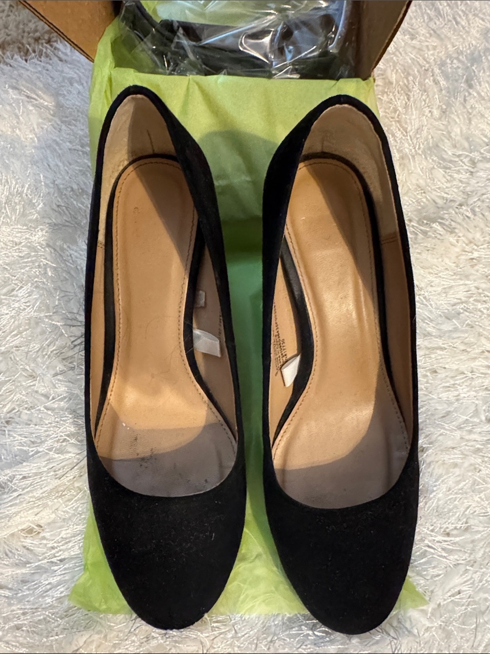 Source Unknown Black Suede Wedge Pumps